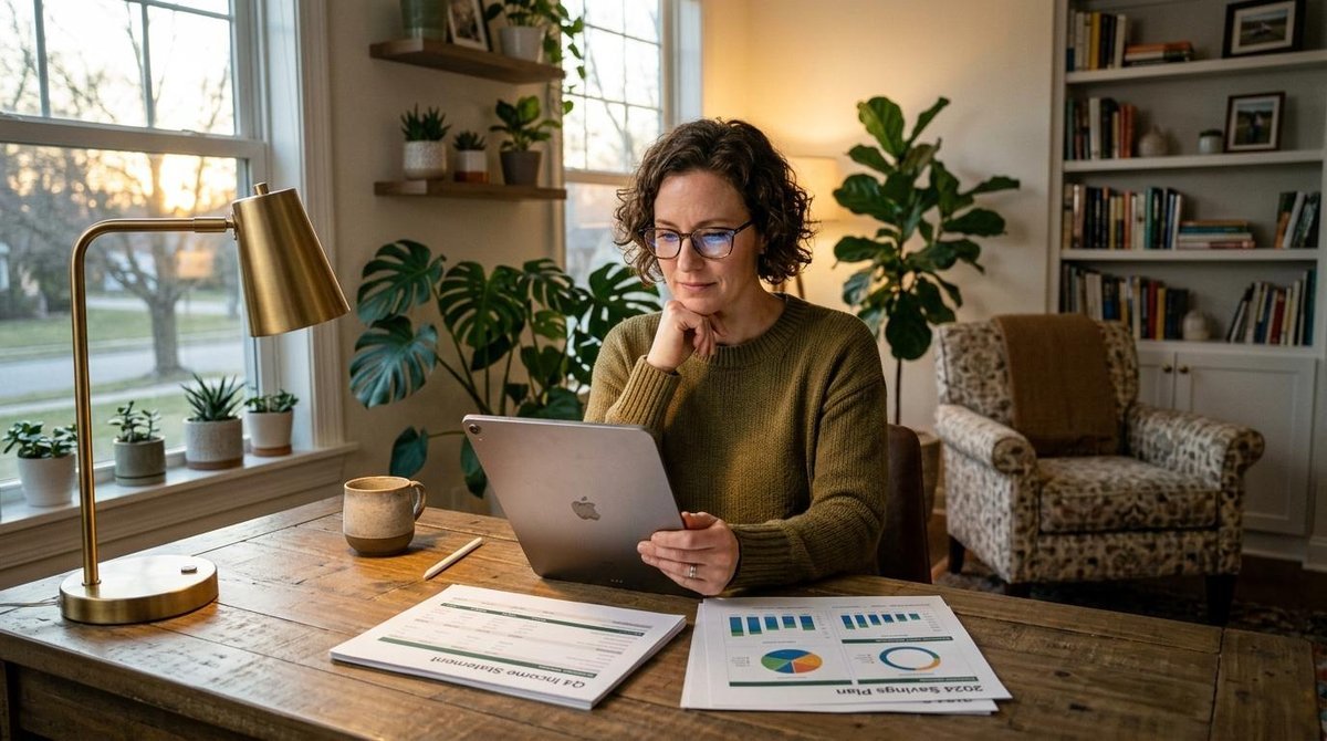 Mujer que investiga qué es el historial crediticio.