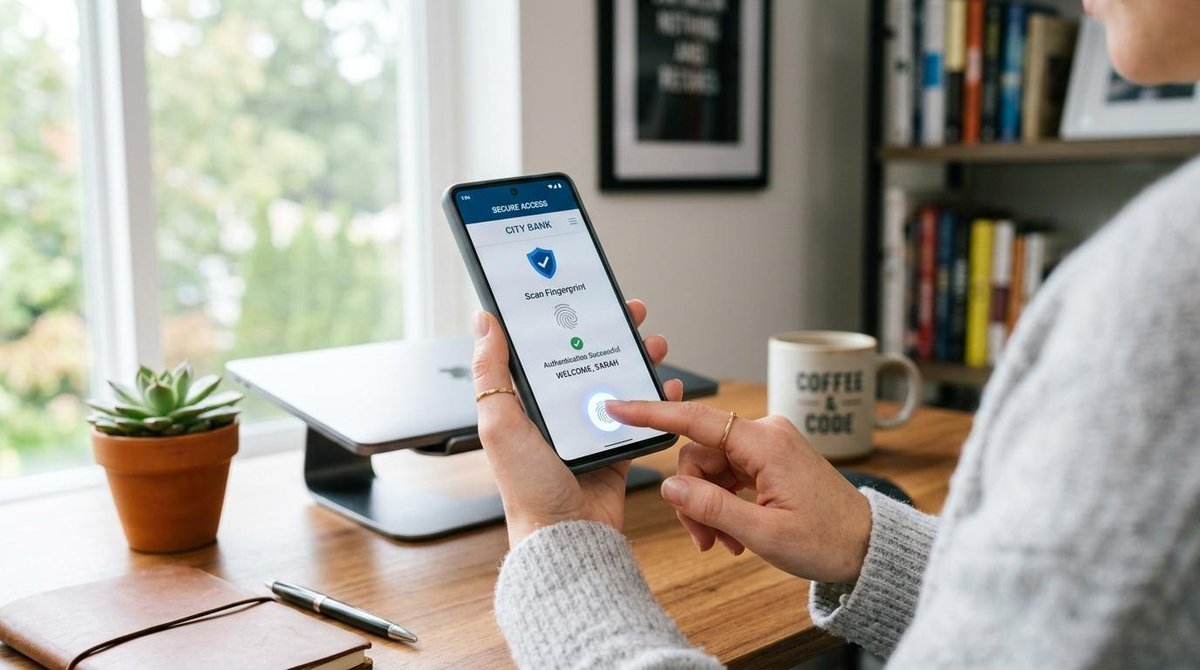 Cómo proteger tu cuenta de Mercado Pago de hackers y accesos no autorizados 2 Persona probando verificación biométrica de seguridad de la app